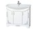 Мебель для ванной Misty Рига - 75 прямая белая с серебром с зеркалом