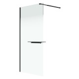 Душевая перегородка Niagara Nova NG-582-10BLACK (100х200) черный матовый, стекло белый градиент &mdash; 