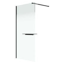 Душевая перегородка Niagara Nova NG-582-10BLACK (100х200) черный матовый, стекло белый градиент &mdash; 