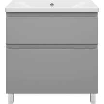 Тумба с раковиной Misty Лаки 80 (серая) — 