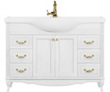 Тумба для комплекта ValenHouse Эллина 120 белая, фурнитура золото — 