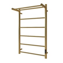 Электрический полотенцесушитель с полкой STOUT JAZZ round 80х50 , золотой хром 585  — 