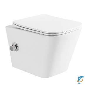 Унитаз подвесной Azario Hugo 350х480х363 c функцией биде, безободковый (AZ-10007)  (AZ-10007)