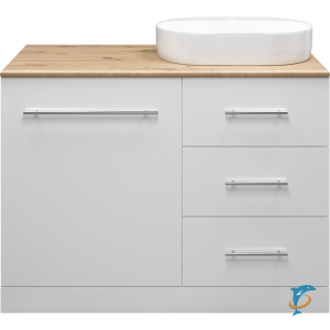 Тумба с раковиной Misty Респект 120 с 3 ящ. под стиральную машину правая  (Э-Рес01120-13ЯП+Misty_MLN-A419)