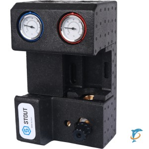 STOUT Насосная группа с 3-х ходовым приводным смесителем 3/4" без насоса (SDG-0007-002001)