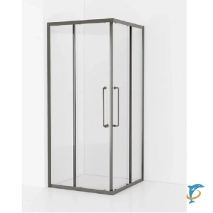Душевой уголок Cezares RELAX-304-A-2-100-C-GM 100 х 100 см, стекло прозрачное, профиль оружейная сталь (RELAX-304-A-2-100-C-GM)