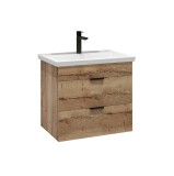 Тумба с раковиной подвесная Grossman &quot;ФОРТА-60 см&quot; с 2-я ящ.дуб галифакс (ум.Фостер-60) — 