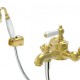 Смеситель для ванны с коротким изливом с аксессуарами Bravat Art, золото  (F675109G-B)