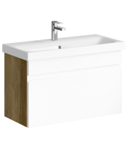 Тумба с раковиной Aqwella Smart 80 подвесная дуб балтийский — 