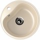 Круглая мойка с отверстием под смеситель ULGRAN U-100 бежевый  (U-100-328)