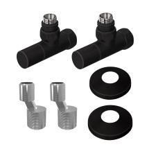 Комплект подключения Lemark LM03412RBL с круглыми вентилями, черный — 