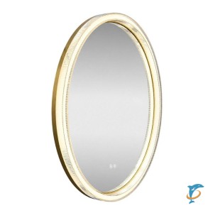 Зеркало с подсветкой в ванную Azario Грей 800х800х50 АZ-LED010425, золотой матовый  (АZ-LED010425 )