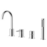 Смеситель на борт ванны Azario DELICATE каскадный, на 4 отверстия, хром (AZ-QA28173C-1381AC) — 