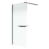 Душевая перегородка Niagara Nova NG-582-12BLACK (120х200) черный матовый, стекло белый градиент &mdash; 