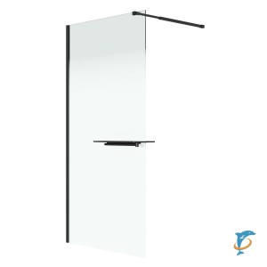 Душевая перегородка Niagara Nova NG-582-12BLACK (120х200) черный матовый, стекло белый градиент (NG-582-12BLACK)