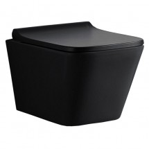Унитаз подвесной Azario Teramo безободковый, чёрный матовый AZ-052E-R-MB — 