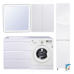 Тумба с раковиной El Fante Даллас 150 Люкс PLUS напольная 3 ящика белая (СС-00002305+СС-00002300)