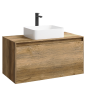 Тумба с раковиной Aqwella 5 Stars Mobi 100 подвесная, дуб балтийский (раковина Триумф) &mdash; 