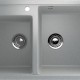 Двухсекционная мойка с отверстием под смеситель ULGRAN U-200 серый  (U-200-310)