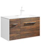 Тумба с раковиной Aqwella 5 Stars Malaga 90 подвесная крафт тёмный (раковина Malaga 900R) — 