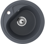 Круглая мойка с отверстием под смеситель ULGRAN U-500 антрацит — 