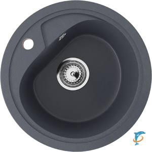 Круглая мойка с отверстием под смеситель ULGRAN U-500 антрацит  (U-500-343)