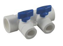 Коллектор полипропиленовый 32-20 на 3 выхода Millennium (синяя ручка) — 