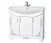 Мебель для ванной Misty Рига -105 прямая белая с серебром с зеркалом
