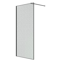 Душевая перегородка Niagara Nova NG-781-90BLACK (90х200) черный матовый,стекло эффект битого стекла &mdash; 