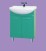 Мебель для ванной Misty Стиль 50 с правым зеркалом зеленая