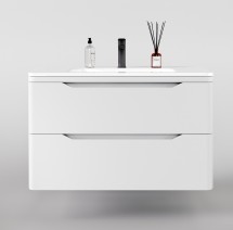 Тумба для комплекта Style Line Марелла 90 подвесная, белая, антискрейтч матовый — 