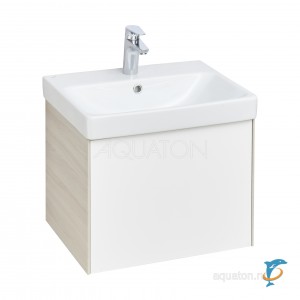 Тумба с раковиной Aquaton Асти 55 белая глянец  (1A263101AXD70 + Aquaton_1WH501620)
