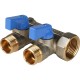 Stout Коллектор с шаровыми кранами 3/4", 2 отвода 1/2" (синие ручки)  (SMB 6211 341202)
