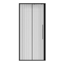 Дверь в нишу Niagara Nova NG-84-L9FHB (90х195) раздвижная(левая) черный матовый, стекло рифленое &mdash; 