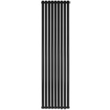 Стальной трубчатый радиатор STOUT TUBE ROUND нижнее правое подключение 9 секций R40 1-1750-9 RT RAL9005, STR40117509RTRAL9005 &mdash; 