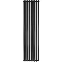 Стальной трубчатый радиатор STOUT TUBE ROUND нижнее правое подключение 9 секций R40 1-1750-9 RT RAL9005, STR40117509RTRAL9005 &mdash; 