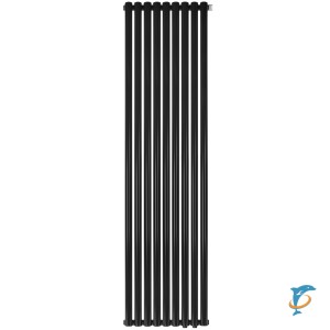 Стальной трубчатый радиатор STOUT TUBE ROUND нижнее правое подключение 9 секций R40 1-1750-9 RT RAL9005, STR40117509RTRAL9005  (STR40117509RTRAL9005)