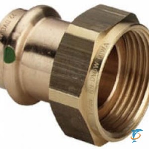 Переходник под пресс-резьба Viega d15x11/4 с плоским уплотнением, бронза, модель 2263  (424534)