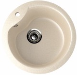Круглая мойка с отверстием под смеситель ULGRAN U-102n бежевый — 