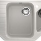 Угловая двухсекционная мойка с отверстием под смеситель ULGRAN U-409 молочный  (U-409-341)