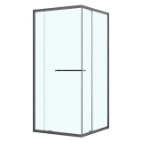 Душевое ограждение Azario MONAKO 900х900х1950 сдвижная дверь, прозрачное стекло 6 мм, профиль графит матовый (AZ-L47-90-MGR-CL) — Пристенный в угол, напольный. 100х100х196см