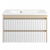 Тумба с раковиной Brevita Balaton 90 подвесная белая, бежевая — 