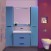 Мебель для ванной Misty Джулия - 65 с зеркалом с полочкой прямая синий металлик