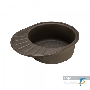 Мойка для кухни из литого мрамора Aquaton Чезана круглая с крылом кофе 1A711232CS280  (1A711232CS280)
