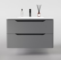 Тумба для комплекта Style Line Марелла 90 подвесная, серая, антискрейтч — 