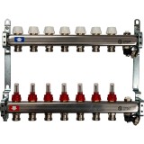 Stout Коллектор из нержавеющей стали с расходомерами, с клапаном вып. воздуха и сливом 7 вых. — 