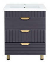 Тумба для комплекта Brevita Gloster 60 с 3 ящиками напольная, графит — 