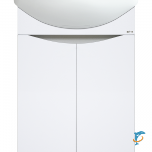 Тумба с раковиной Misty Смайл 50 напольная белая (Э-Сма01050-031Пр + 1.WH50.1.701)