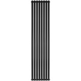 Стальной трубчатый радиатор STOUT TUBE ROUND 8 секций боковое подключение R40 1-1750-8 RAL9005, STR40117508RAL9005 &mdash; 