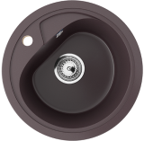 Круглая мойка с отверстием под смеситель ULGRAN U-500 шоколад — 